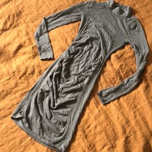 Form fitting tan long dress